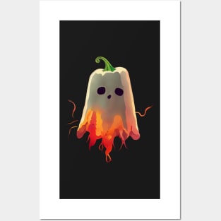 Ghost pepper cute cartoon v2 Posters and Art